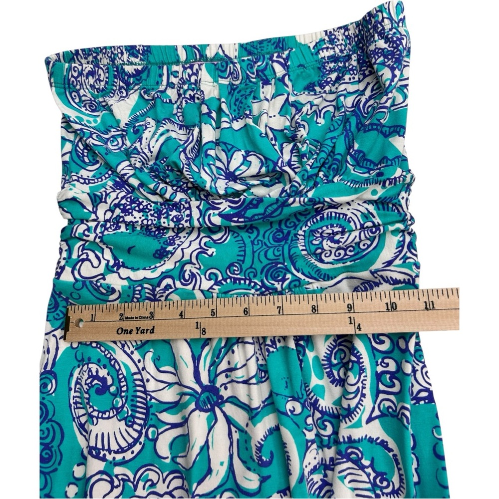Lilly Pulitzer Holbrook Maxi Dress Sea Foam Blue Paisley Strapless Size S - Picture 9 of 15